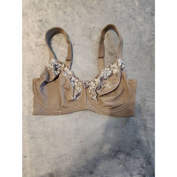 Curve Muse Plus Size Minimizer Underwire Unlined Bras with Embroidery Lace size - Picture 2 of 5